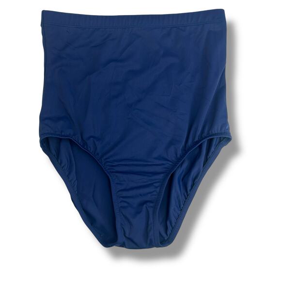NEW Swim Solutions Navy Blue Swim Bottoms Size 14 High Waist Tummy Control NWT - Picture 1 of 9